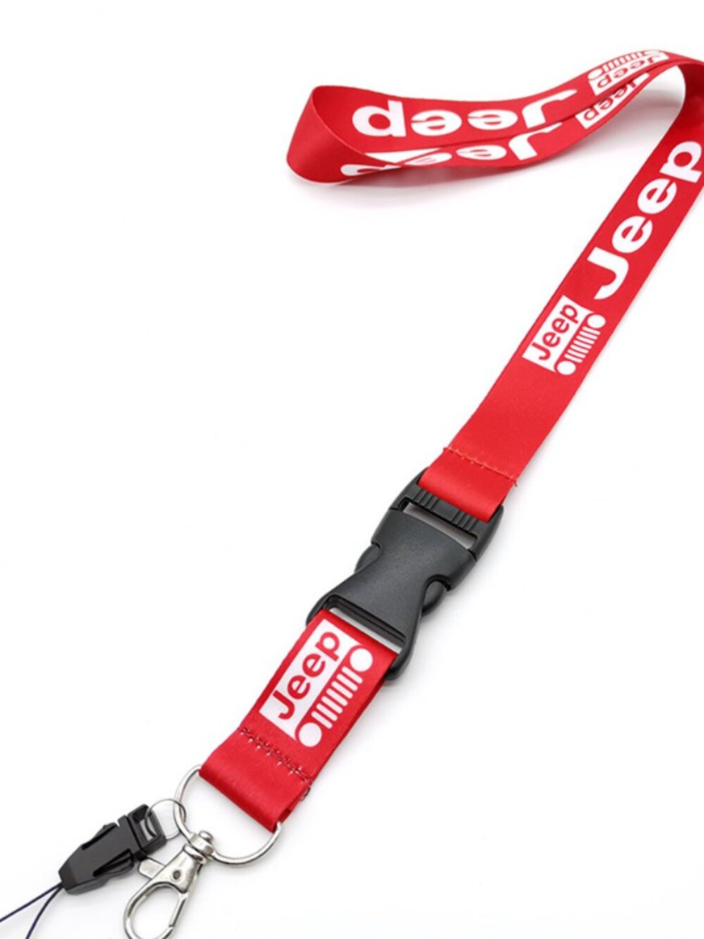 Jeep Lanyard Neck Strap Red White Key Holder ID Badge Clip Quick Release Gift